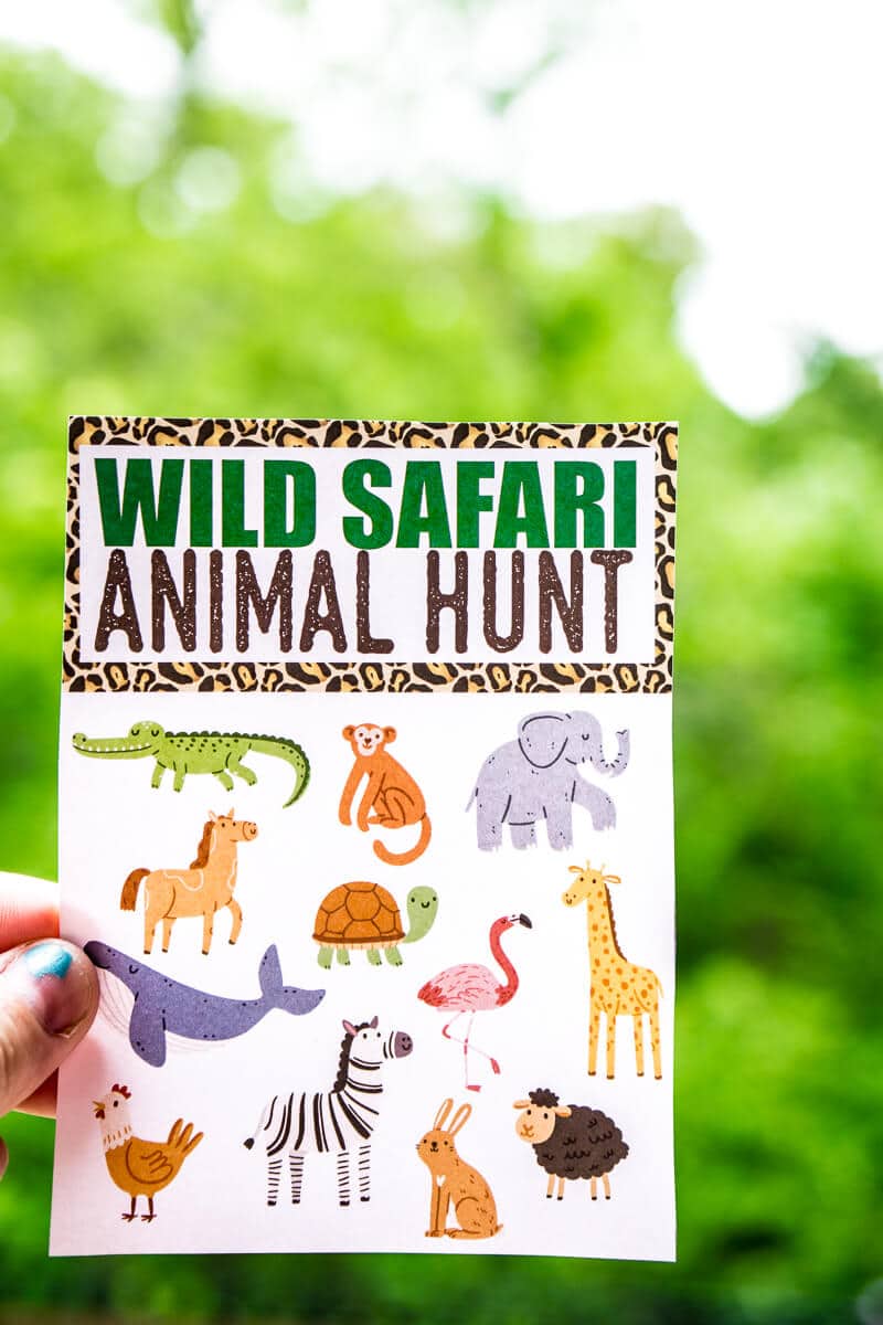 Free Printable Animal Safari Scavenger Hunt