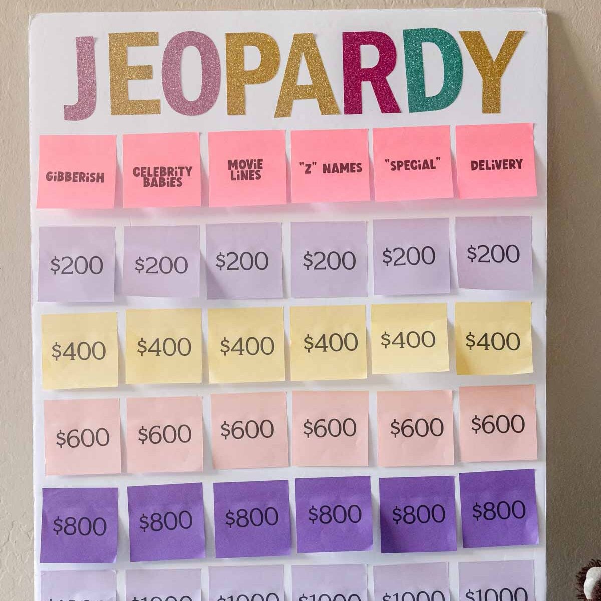 Free Printable Baby Shower Jeopardy Game