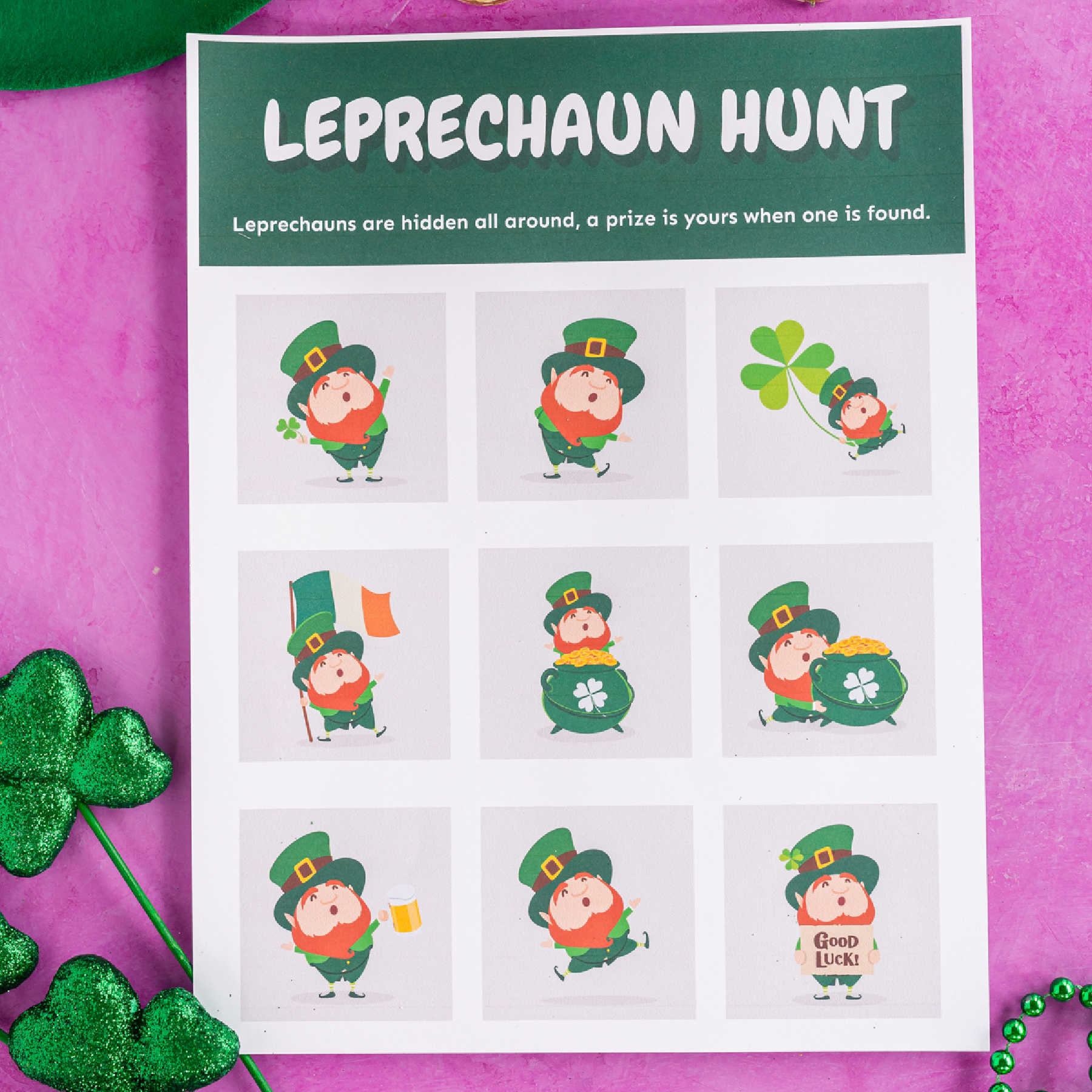Free Printable Find the Leprechaun Hunt