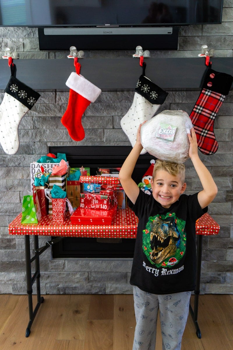 Lump of Coal Christmas Saran Wrap Game