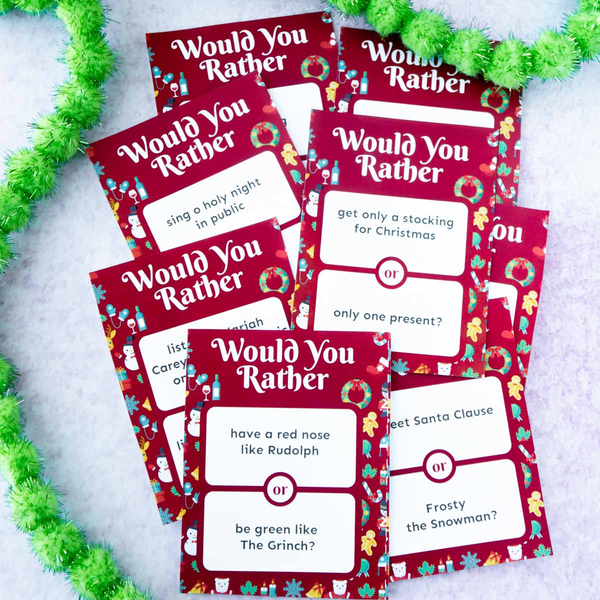 Christmas Would You Rather Questions & Game Idea