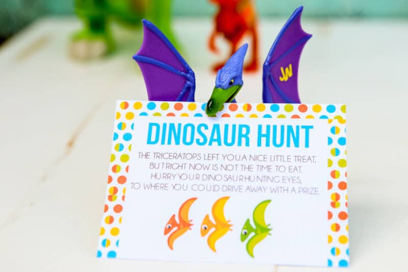 This free printable dinosaur hunt is perfect for a dinosaur birthday theme, a dinosaur party, or just to play with boys who love dinosaurs! Definitely one of the best dinosaur games or activities I’ve seen, and I know my son would love these ideas! Pair it with dinosaur decorations, food, and other ideas like watching LEGO Jurassic World, for the best dinosaur party ever!