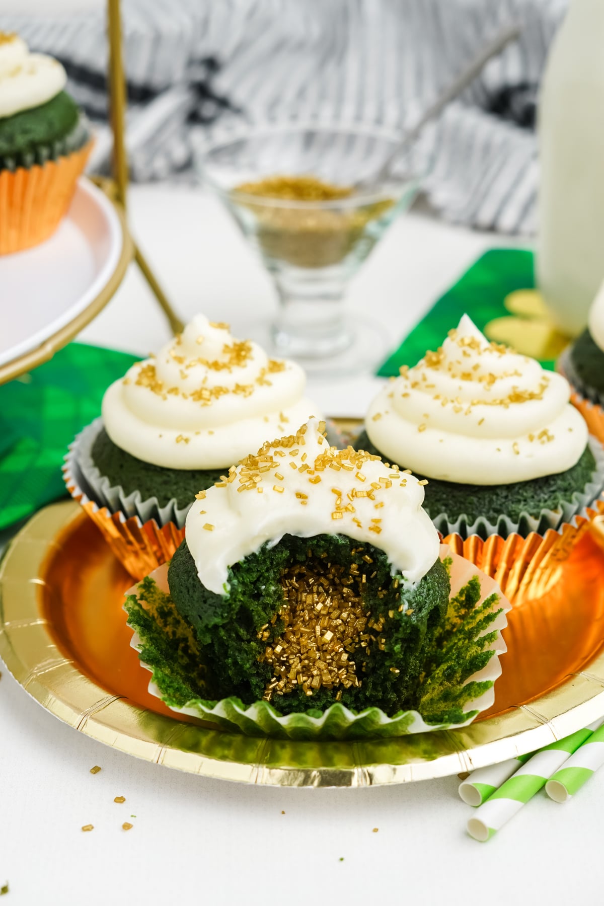 Green Velvet Cupcakes with Cream Cheese Frosting