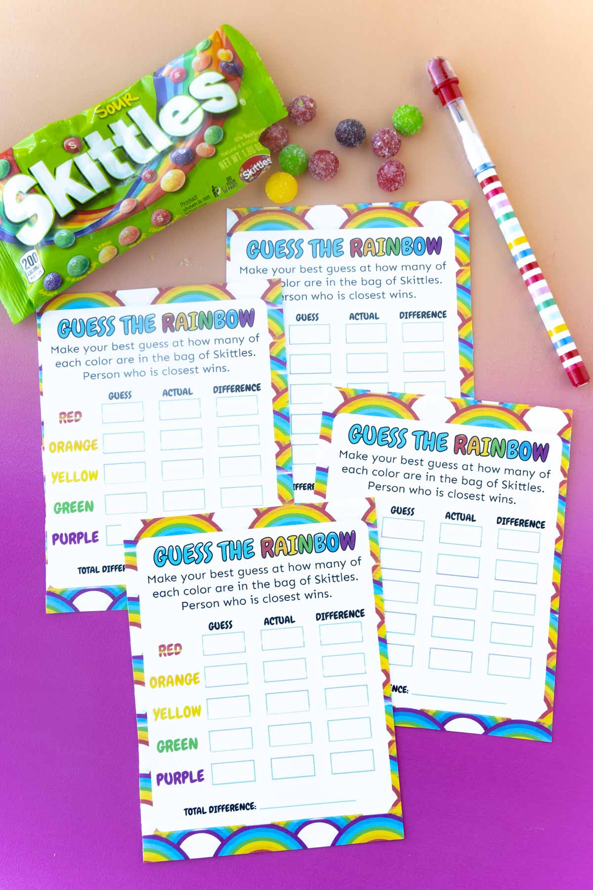 Free Printable Guess the Rainbow Game