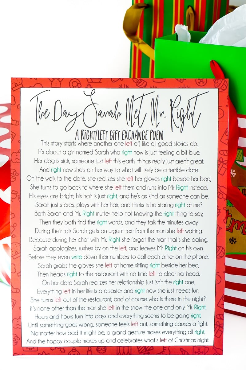 Left Right Christmas Game