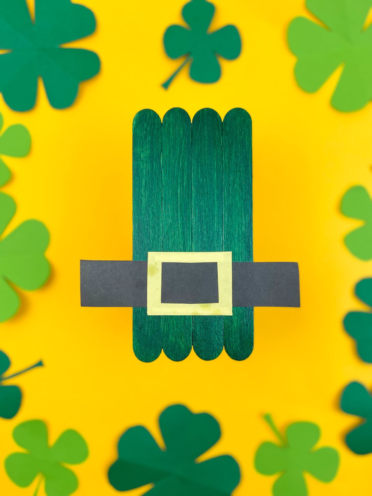 Easy Leprechaun Craft with Popsicle Sticks