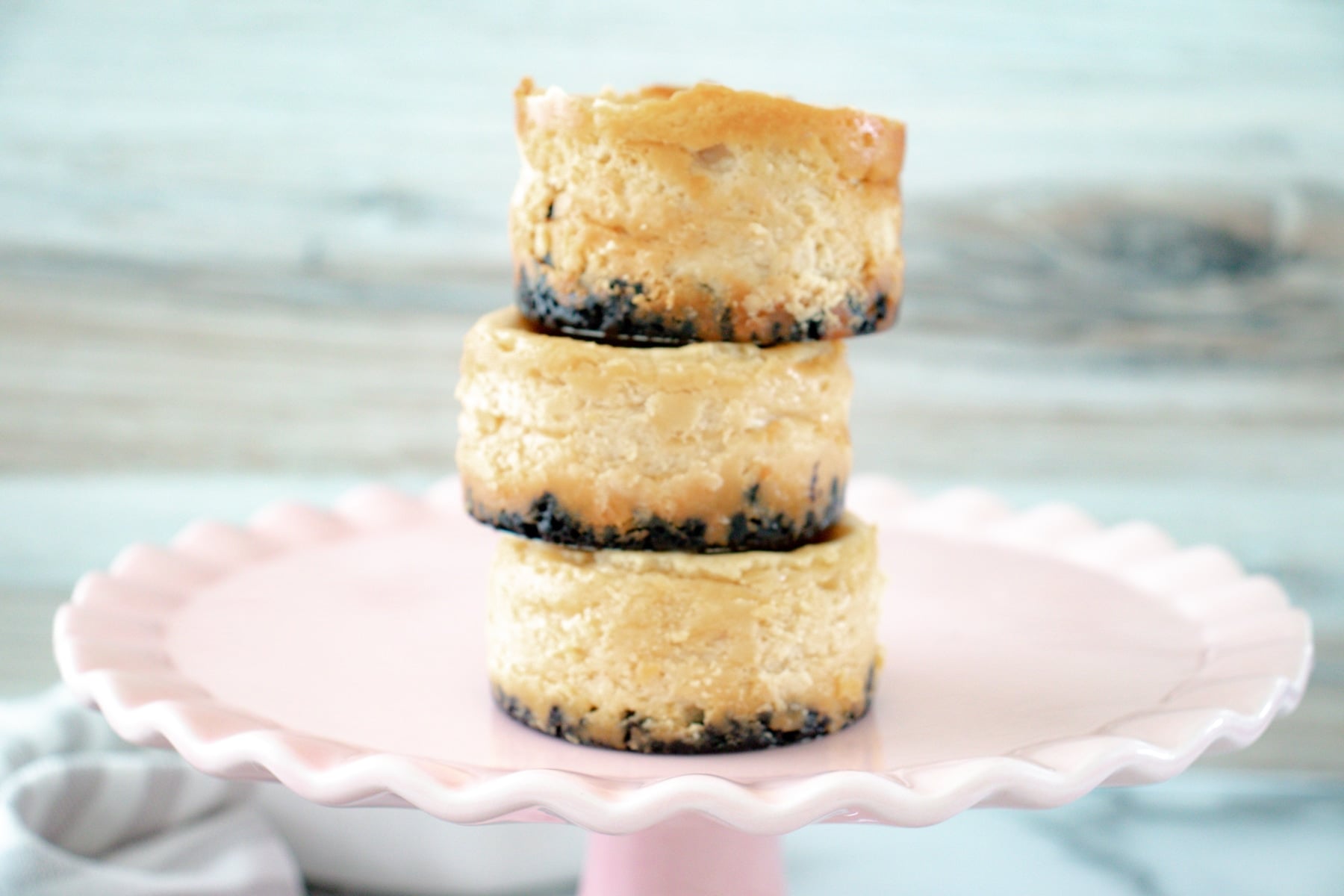 Mini Oreo Cheesecake with Peanut Butter Swirls