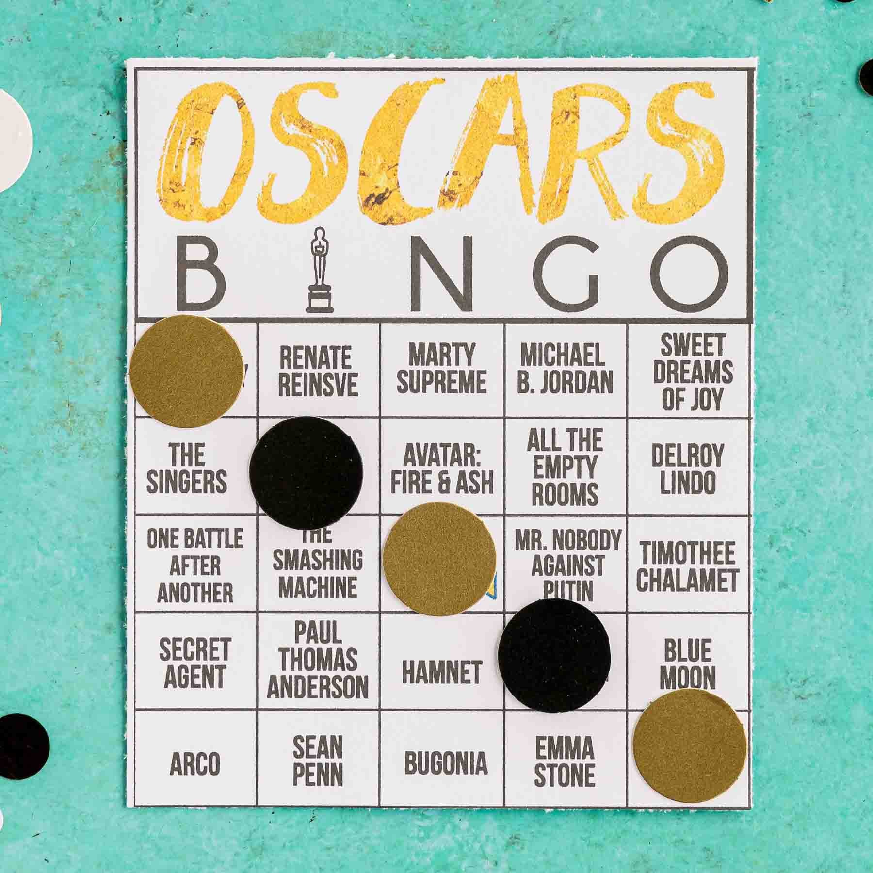 Free Printable 2026 Oscars Bingo Game