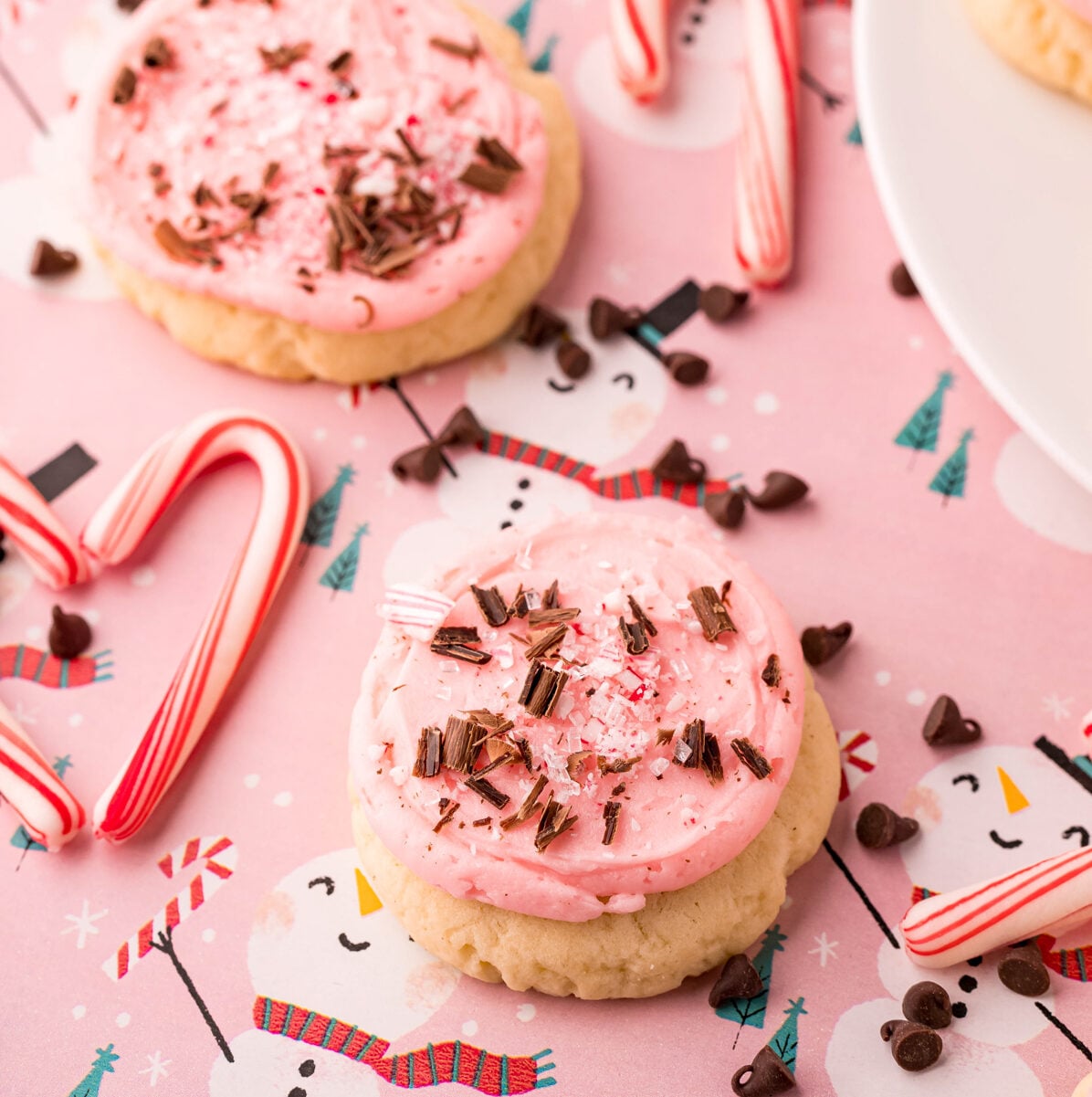 Frosted Peppermint Sugar Cookies