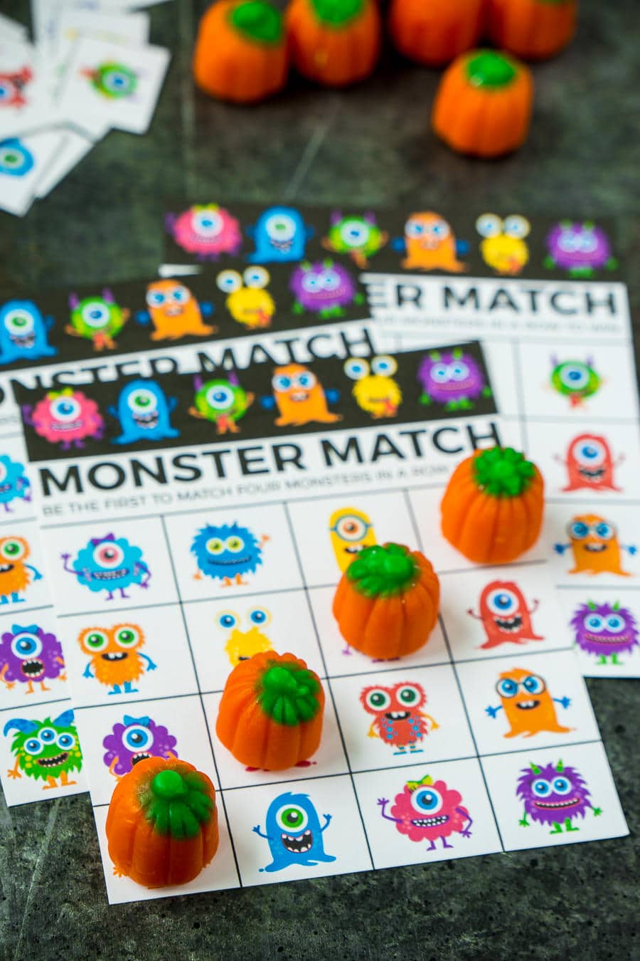 Monster Match Halloween Bingo Cards