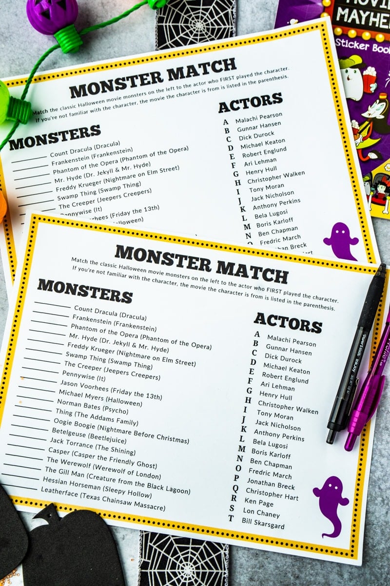 Monster Match Halloween Games for Adults