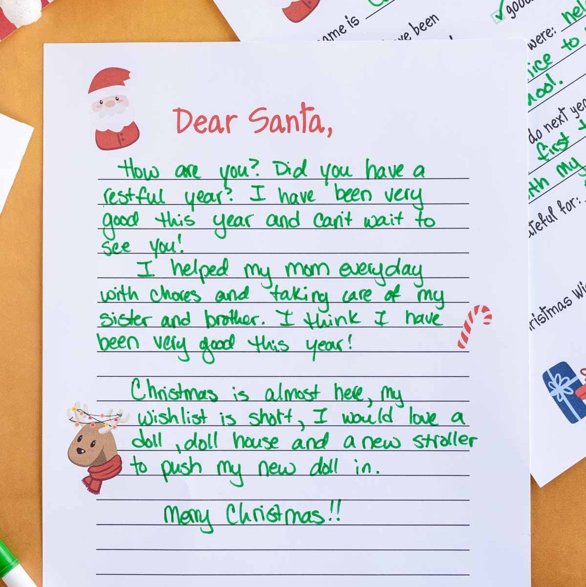 Free Printable Letter to Santa Template