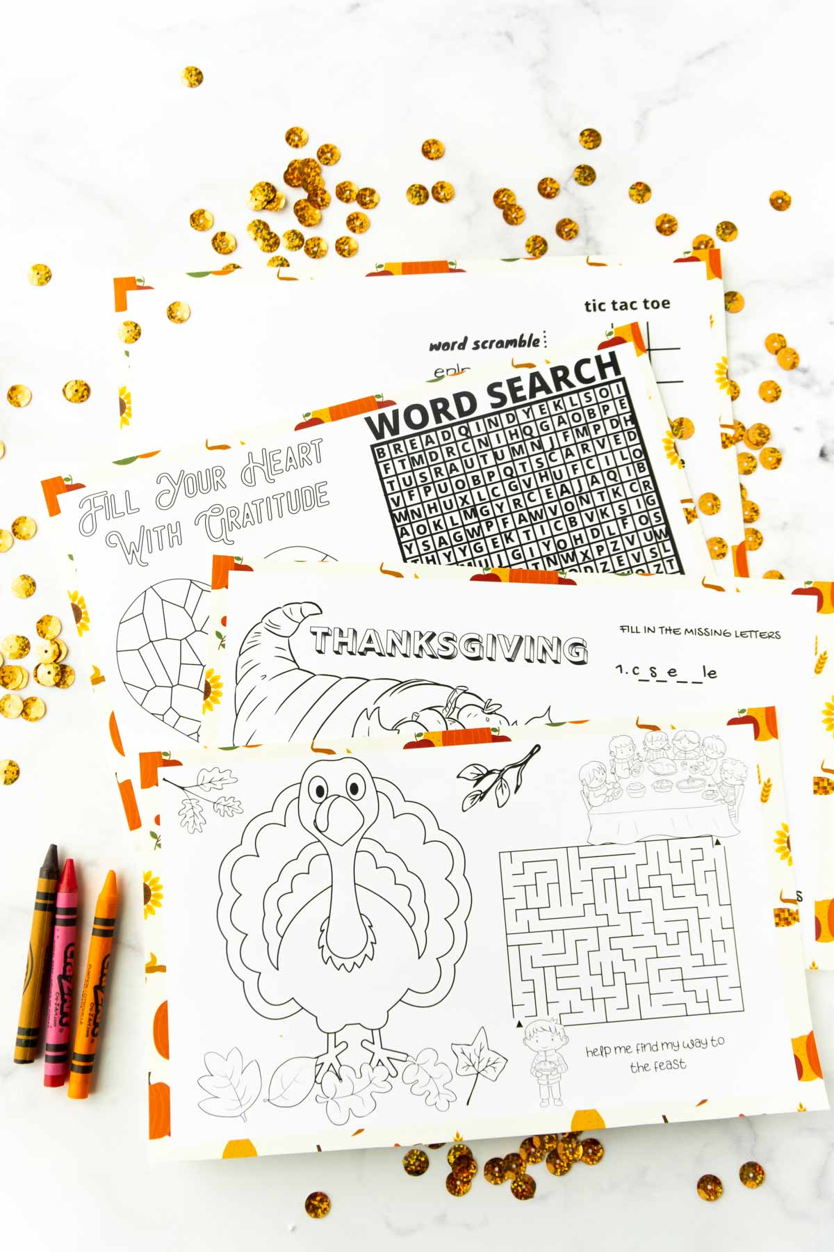 Free Printable Thanksgiving Placemats for Kids