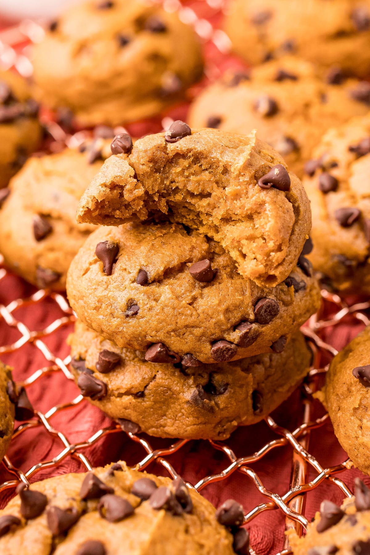 4-Ingredient Pumpkin Cake Mix Cookies with Chocolate Chips