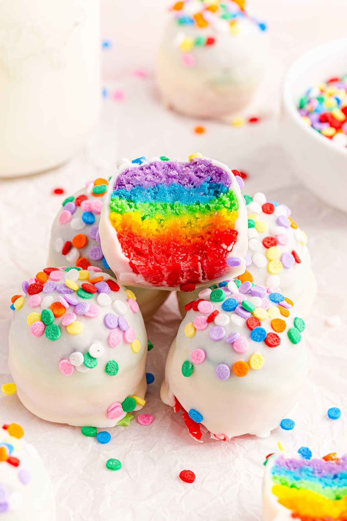 Easy Rainbow Cake Balls