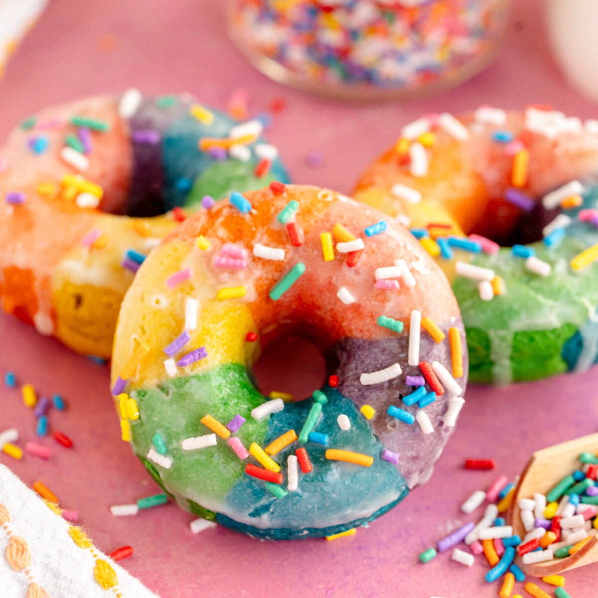 Easy Rainbow Donuts