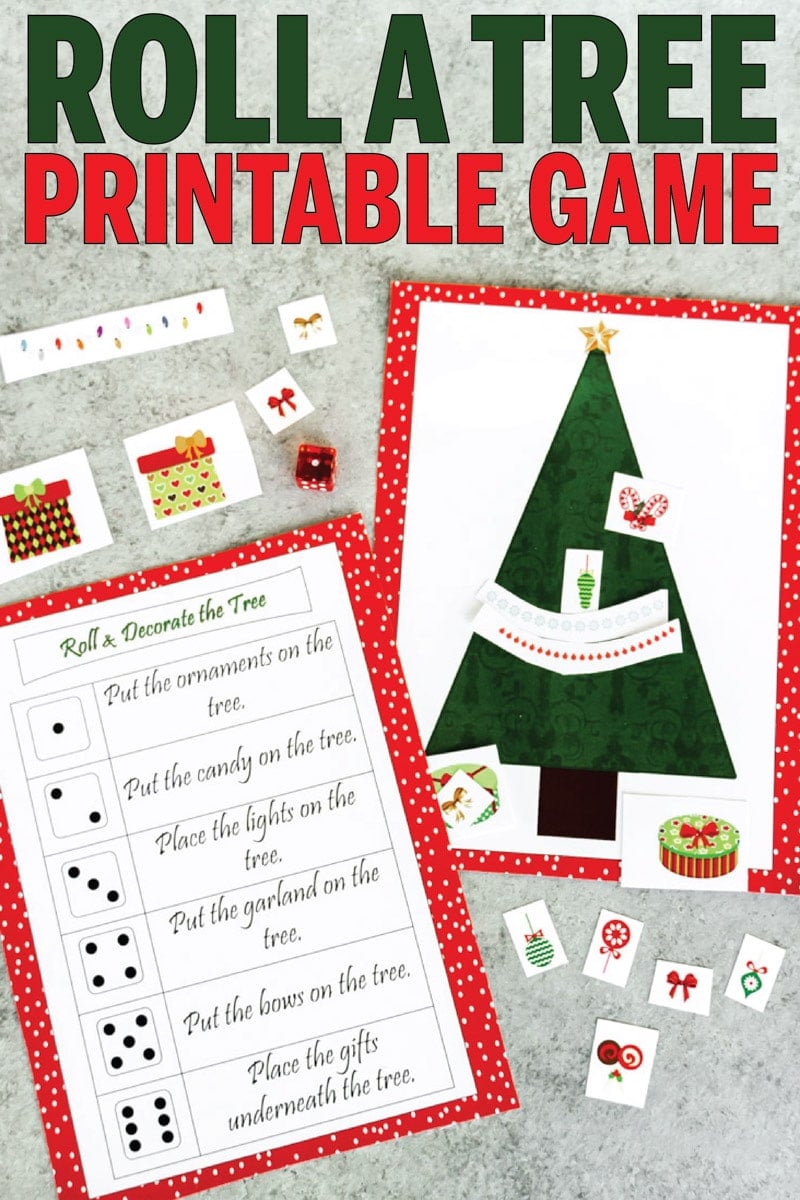 Free Printable Roll a Christmas Tree Dice Game