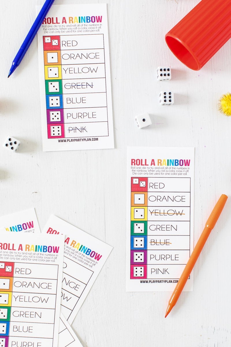 Roll a Rainbow Printable St. Patrick’s Day Game