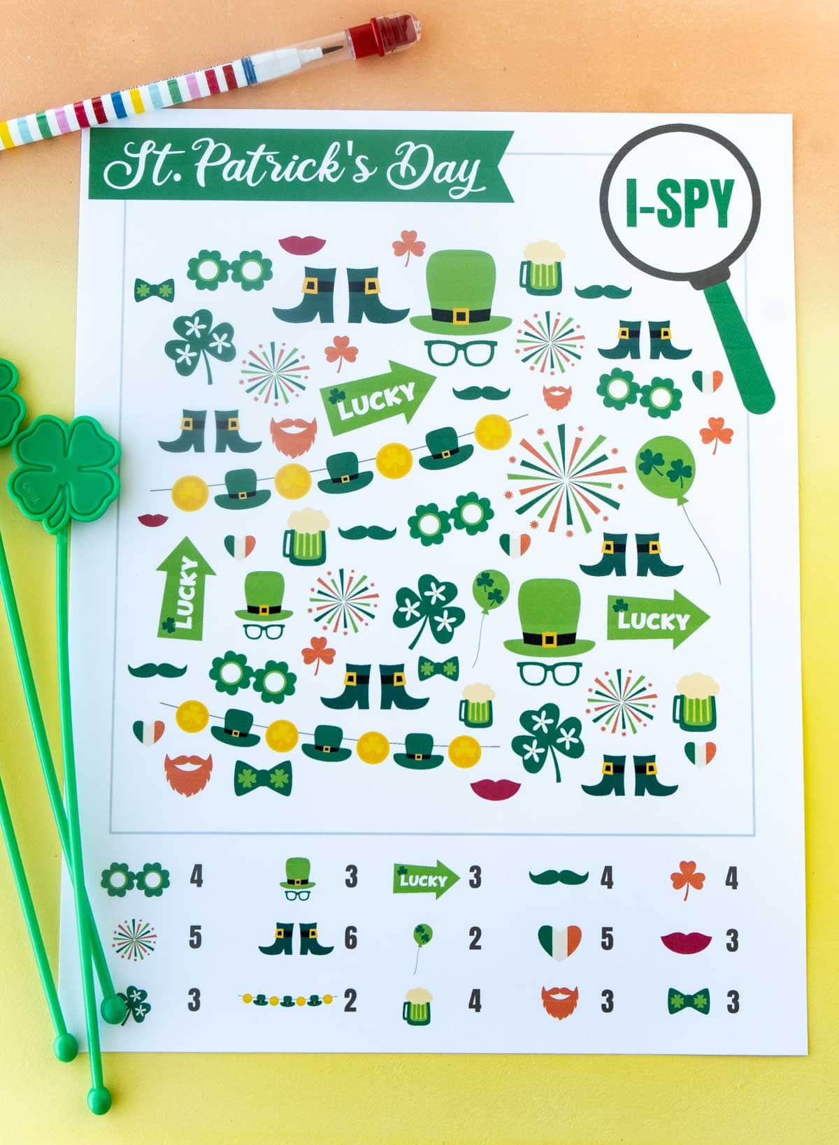 Free Printable St. Patrick’s Day i-Spy