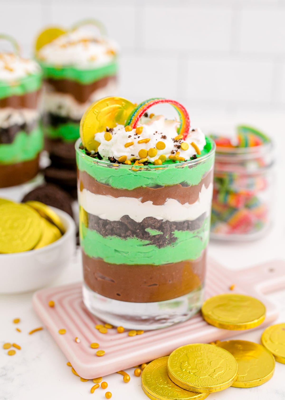 St. Patrick’s Day Pudding Cups
