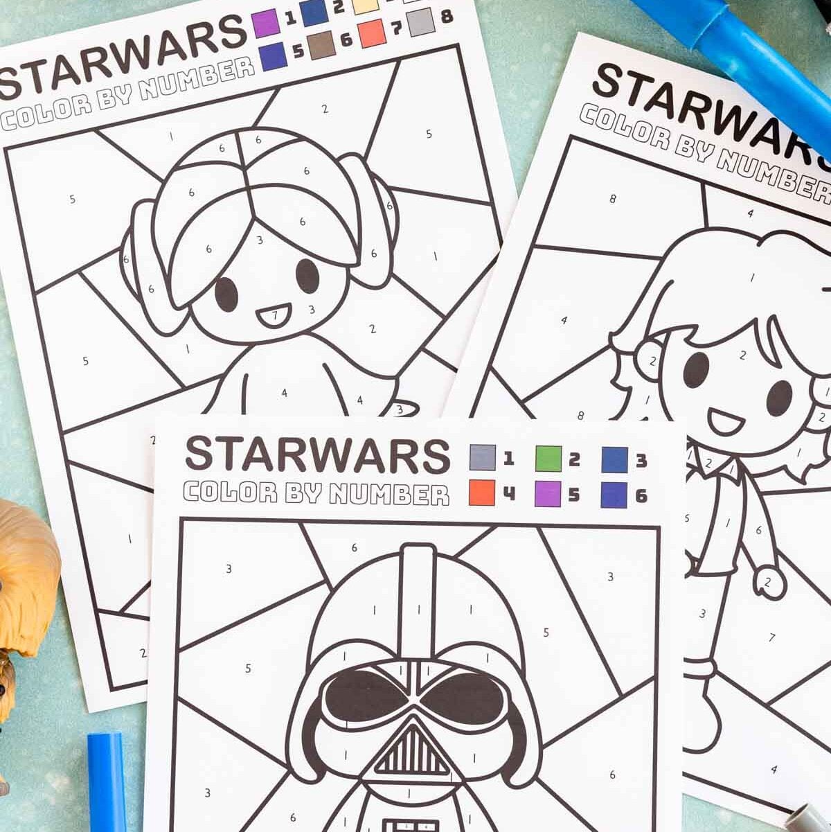 Free Printable Star Wars Color by Number Pages