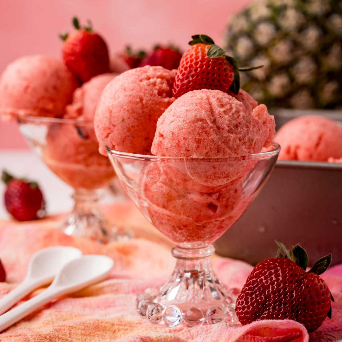 Homemade Strawberry Lemon Sorbet
