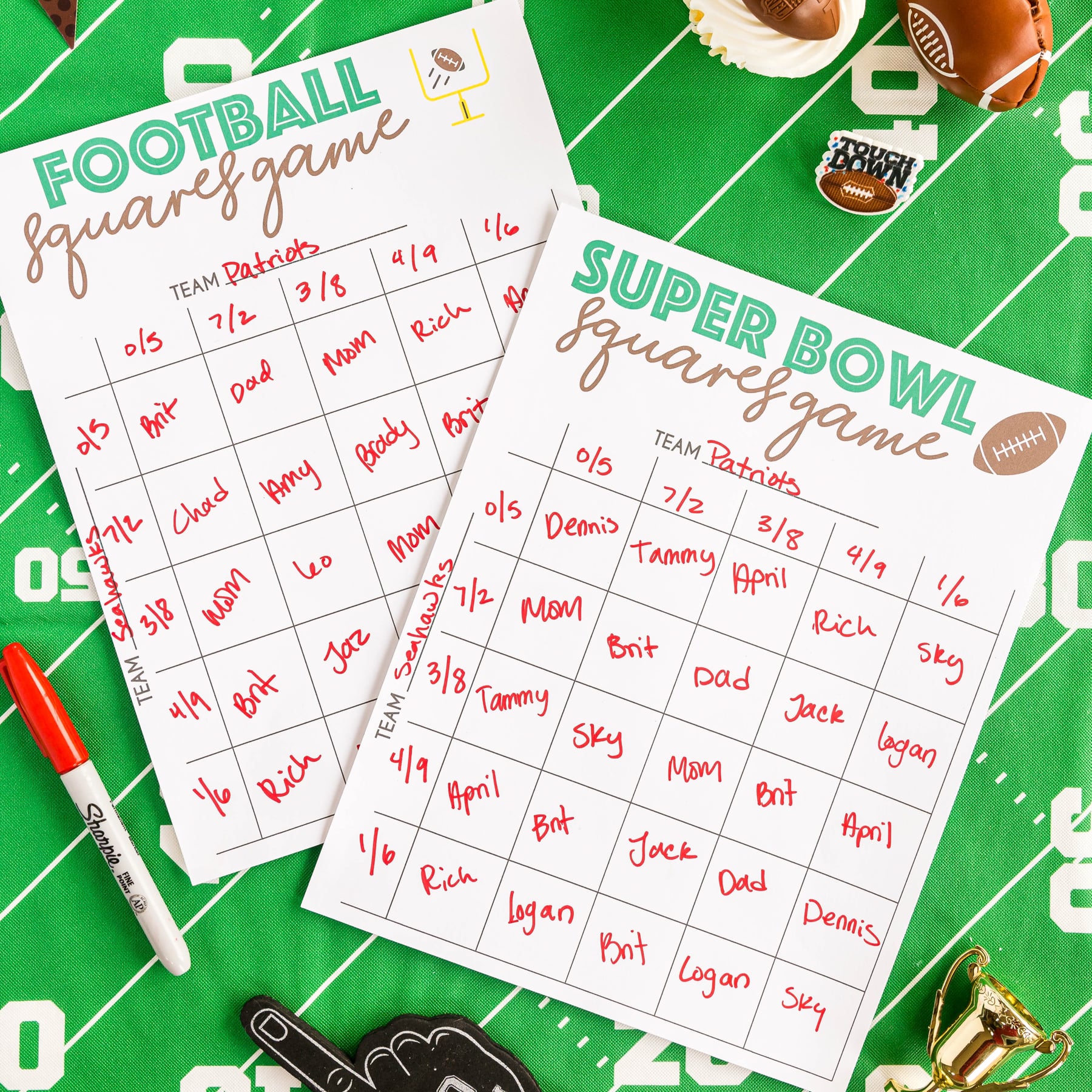 Free Printable Super Bowl Squares Template