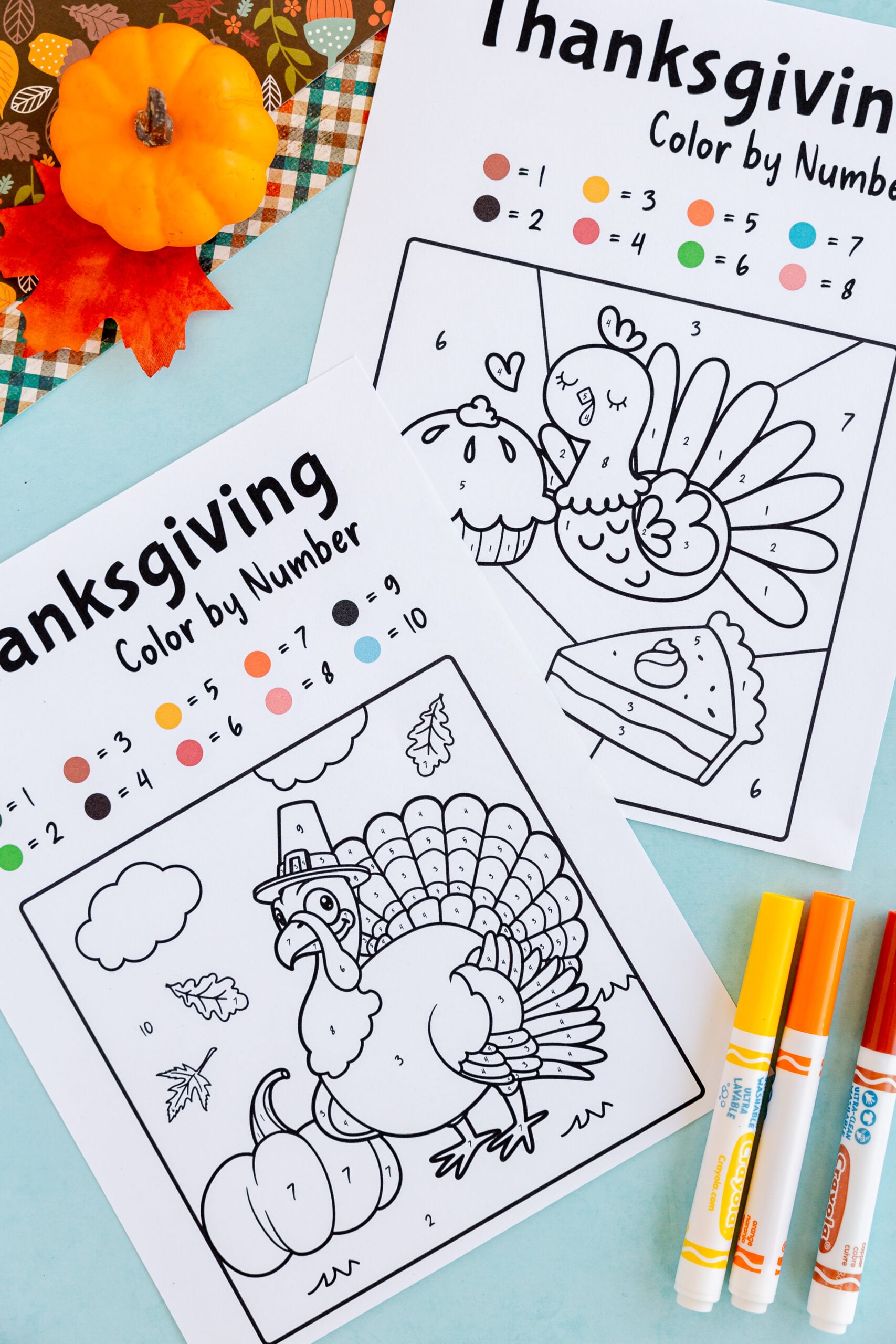 Free Printable Thanksgiving Color by Number Pages