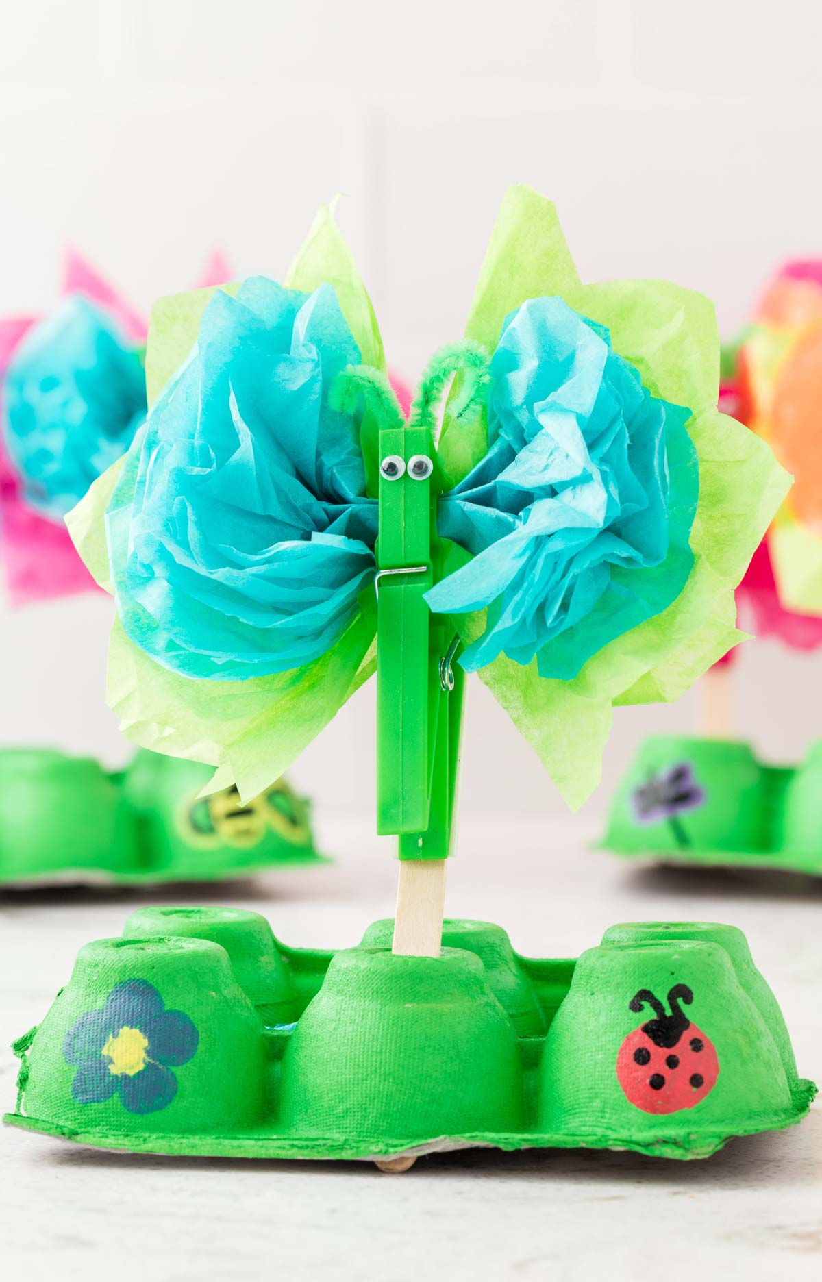 Easy Tissue Paper Butterflies Craft