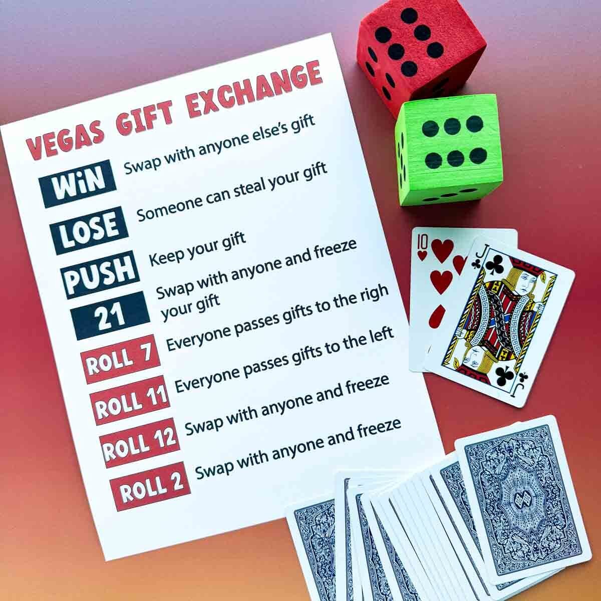 Vegas Gift Exchange Game