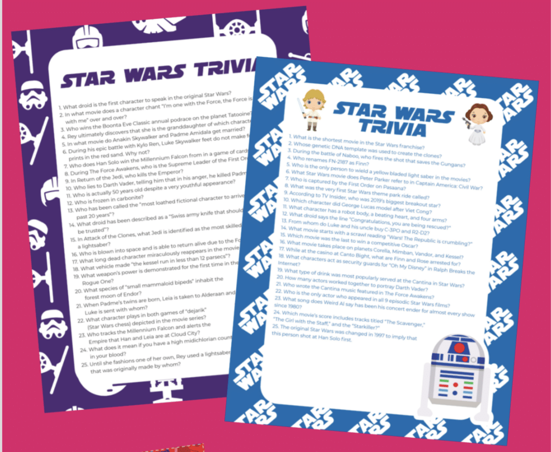 Free Printable Star Wars Trivia Game